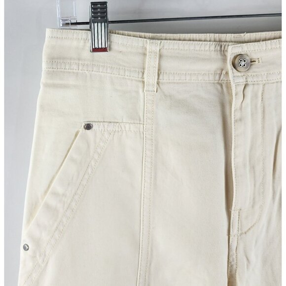 Anthropologie Pants Womens 2 Ivory The Carson Utility Barrel Leg (28x24) NWT - Picture 3 of 12